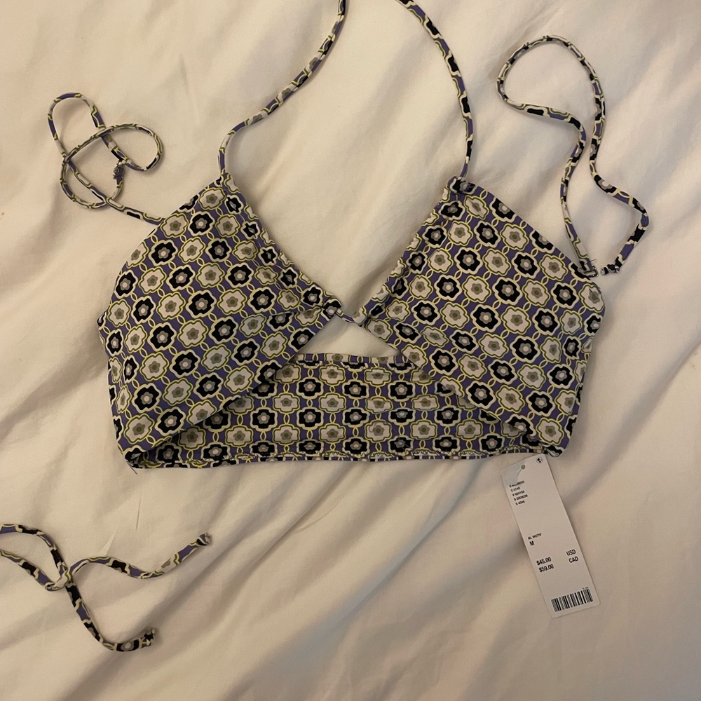 NWT Size M Out From Under Belini Tie-Front Bandeau Bikini